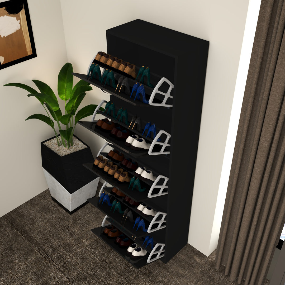 5 Tier High Gloss Shoes Cabinet