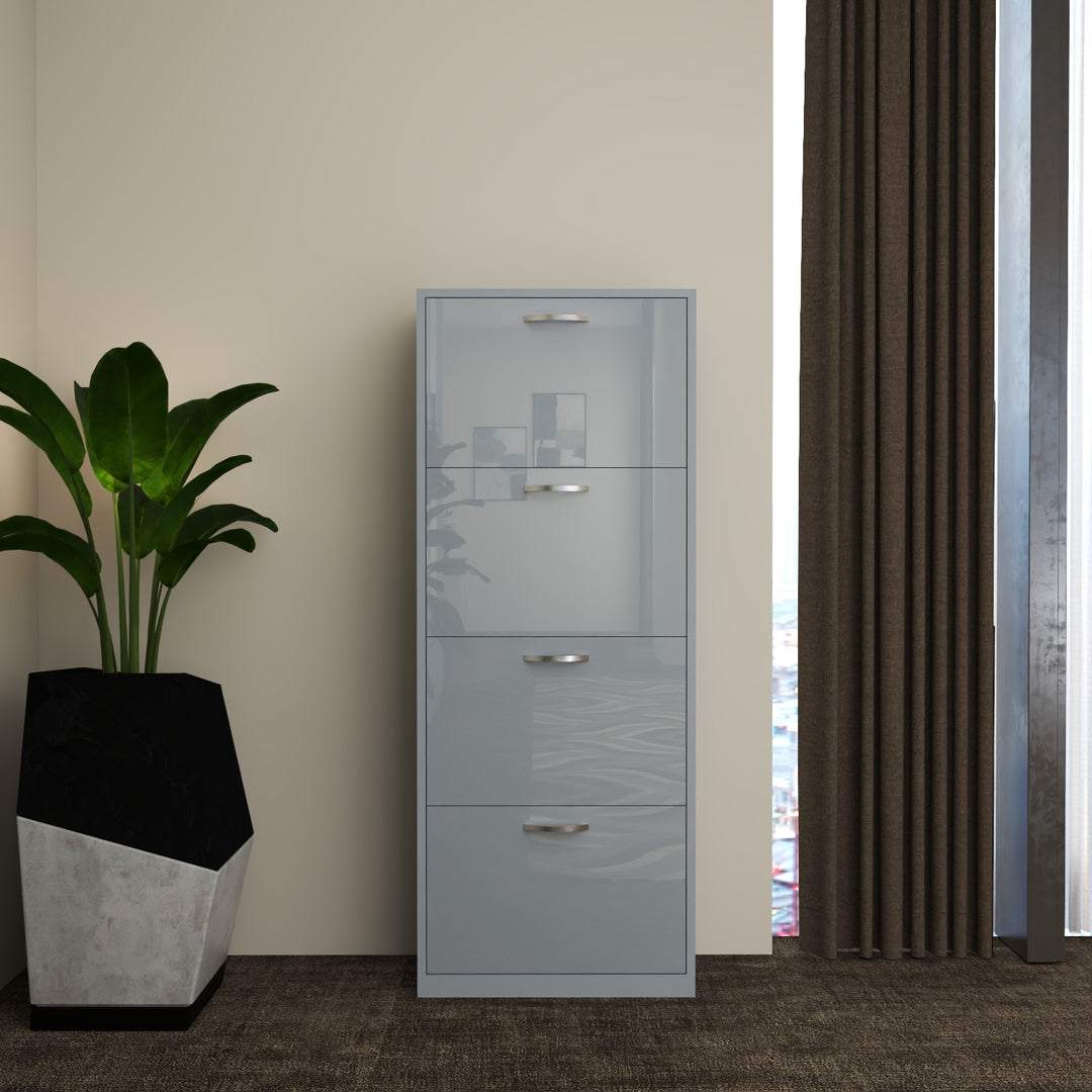 4 Tier High Gloss Shoes Cabinet