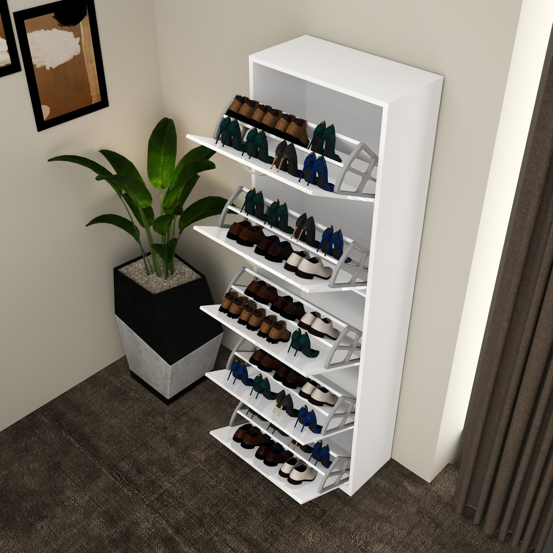 5 Tier High Gloss Shoes Cabinet