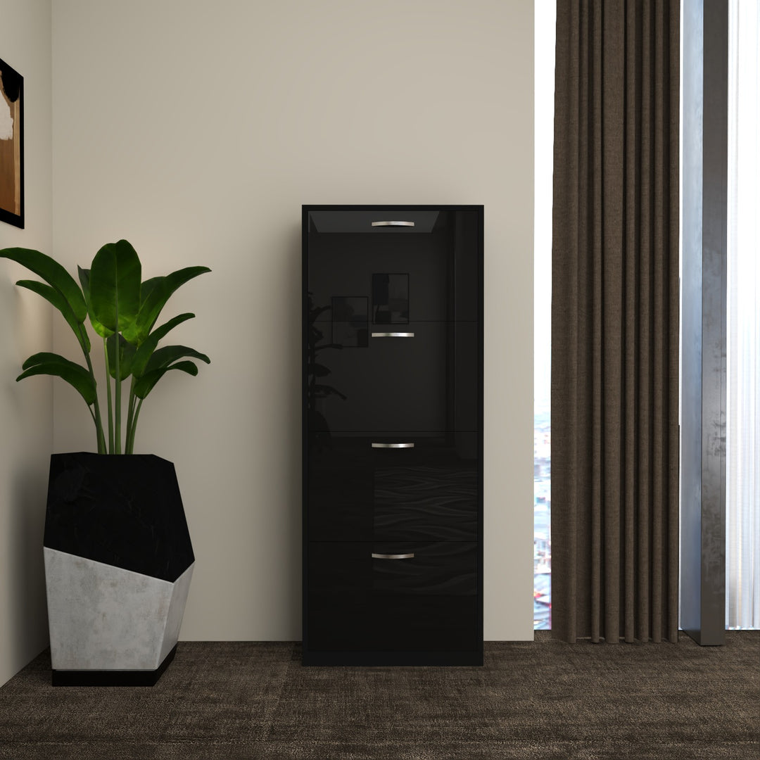 4 Tier High Gloss Shoes Cabinet