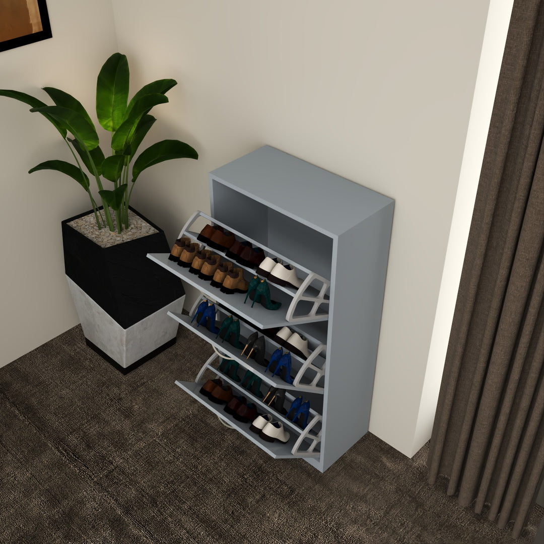 3 Tier High Gloss Shoes Cabinet