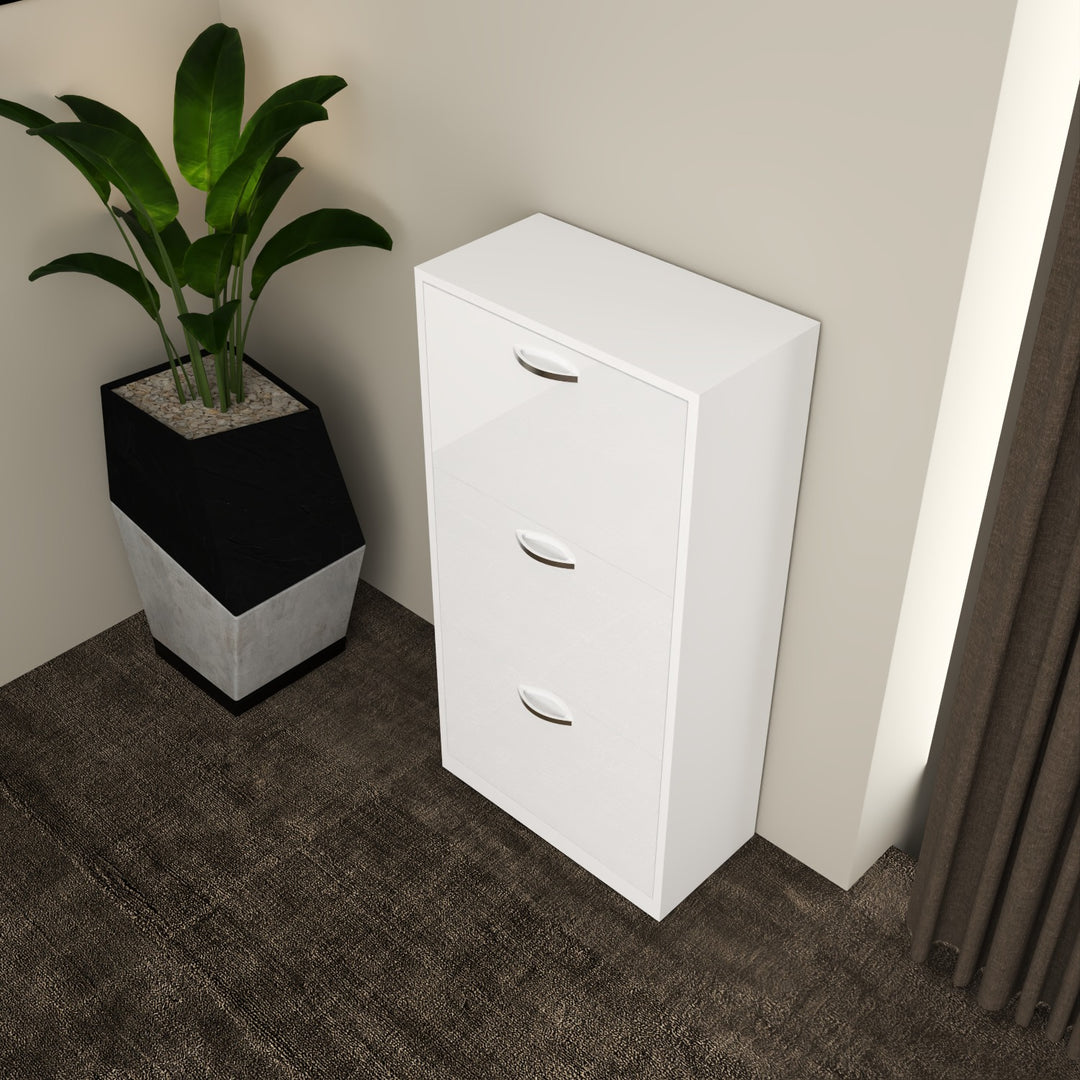 3 Tier High Gloss Shoes Cabinet