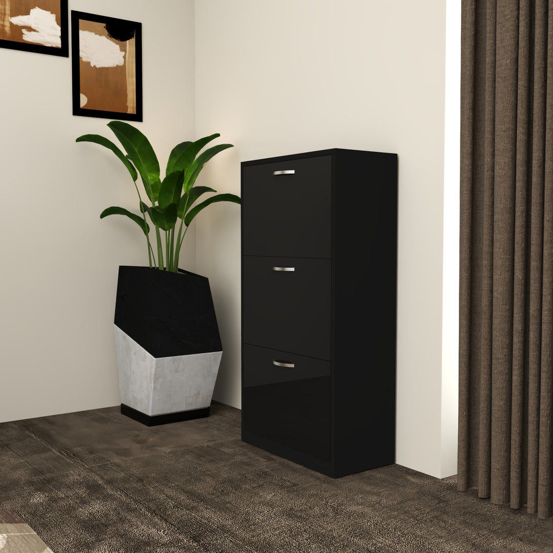 3 Tier High Gloss Shoes Cabinet