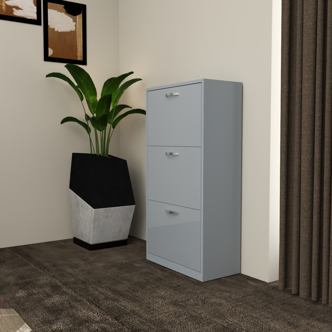 3 Tier High Gloss Shoes Cabinet