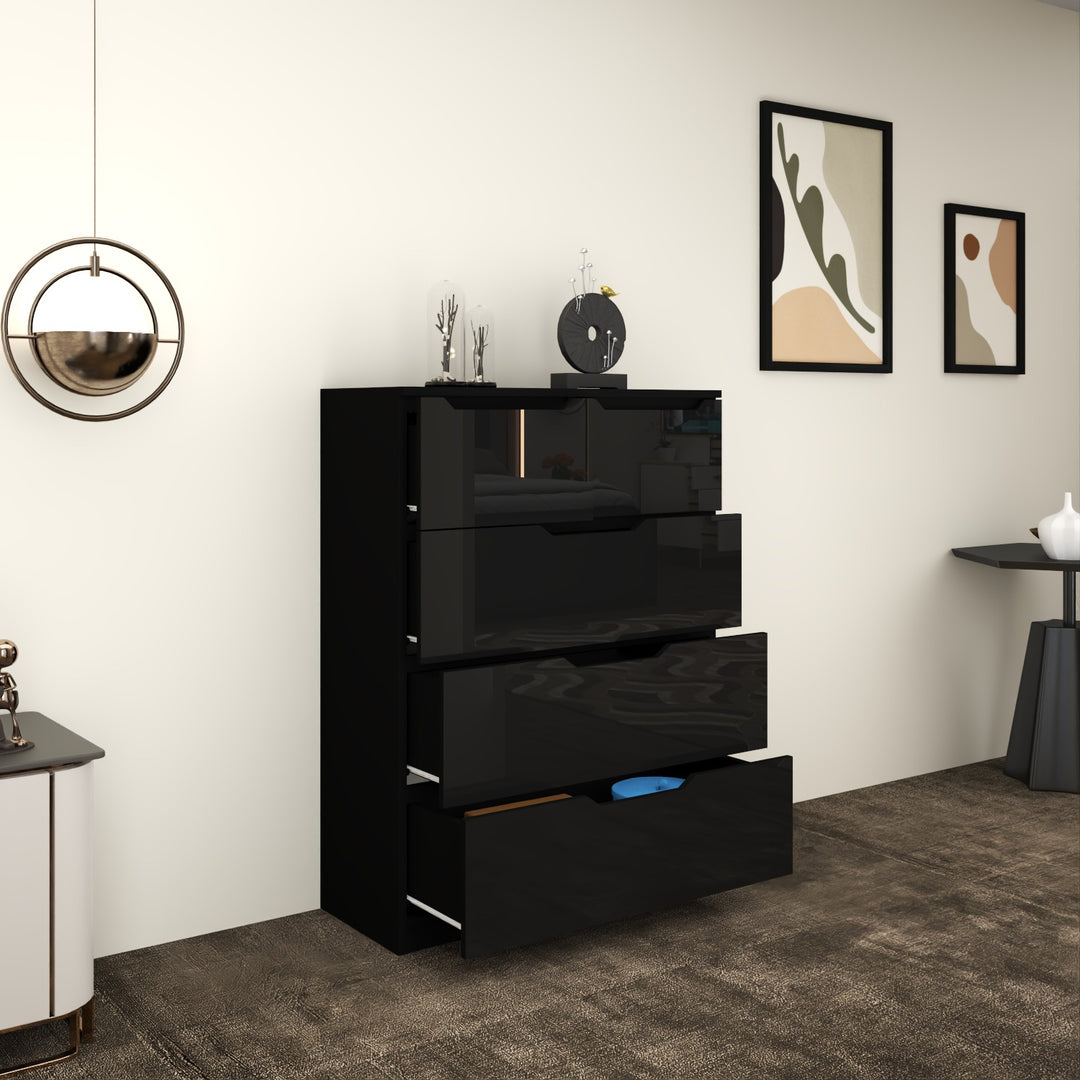 5 Drawers-High Gloss chest of Drawers