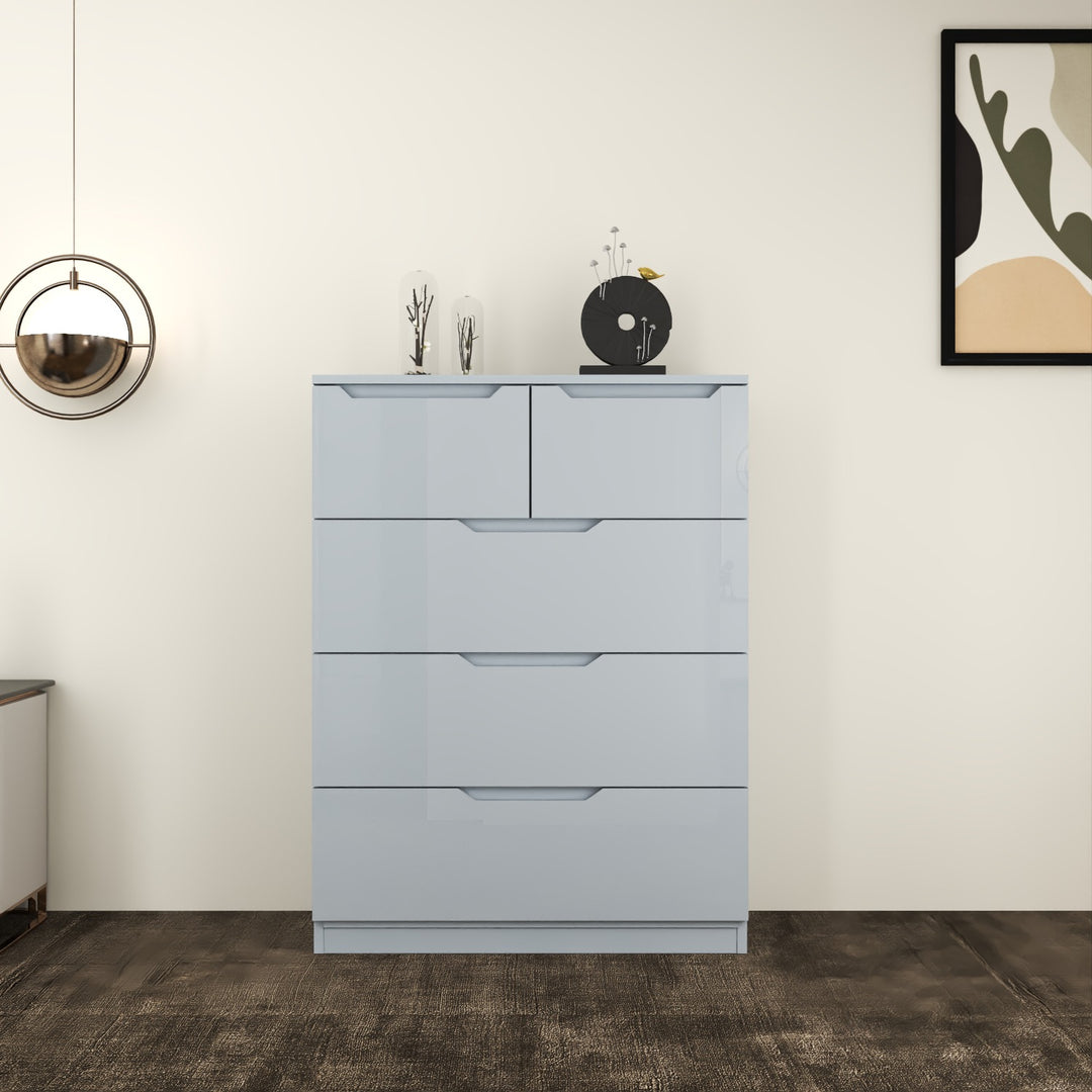 5 Drawers-High Gloss chest of Drawers