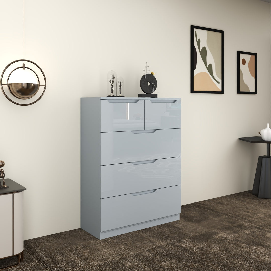 5 Drawers-High Gloss chest of Drawers
