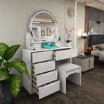 Load image into Gallery viewer, High Gloss Dressing Table with LED Mirror &amp; Stool

