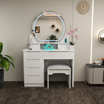 Load image into Gallery viewer, High Gloss Dressing Table with LED Mirror &amp; Stool
