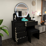 Load image into Gallery viewer, High Gloss Dressing Table with LED Mirror &amp; Stool
