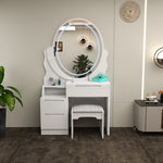 Load image into Gallery viewer, Modern Dressing Table with LED Oval Mirror
