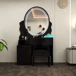 Load image into Gallery viewer, Modern Dressing Table with LED Oval Mirror
