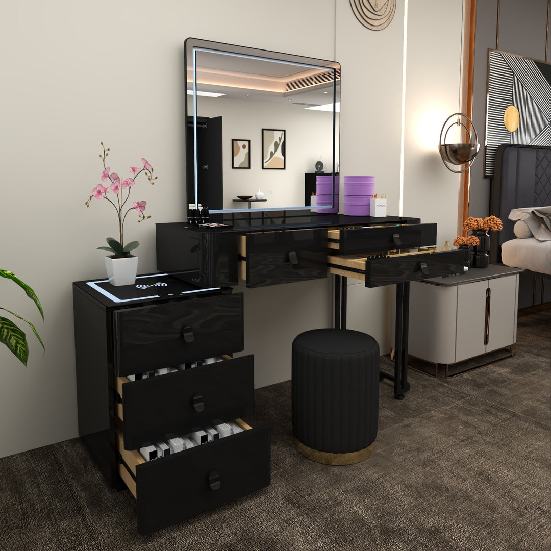 High Gloss Dressing Table with Drawers