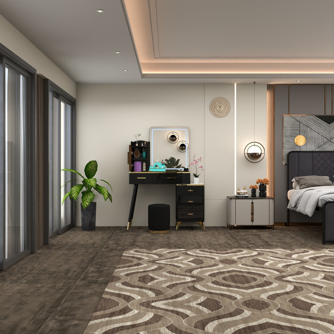 High Gloss Dressing Table with Mirror