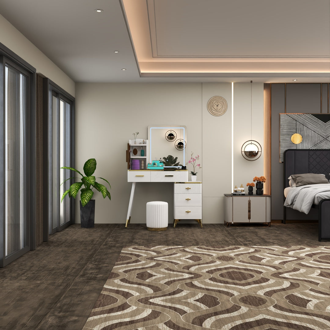 High Gloss Dressing Table with Mirror