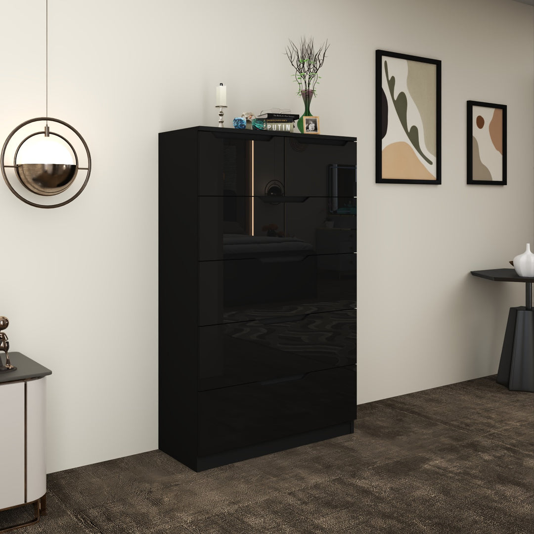 6 Drawers-High Gloss Chest of Drawers