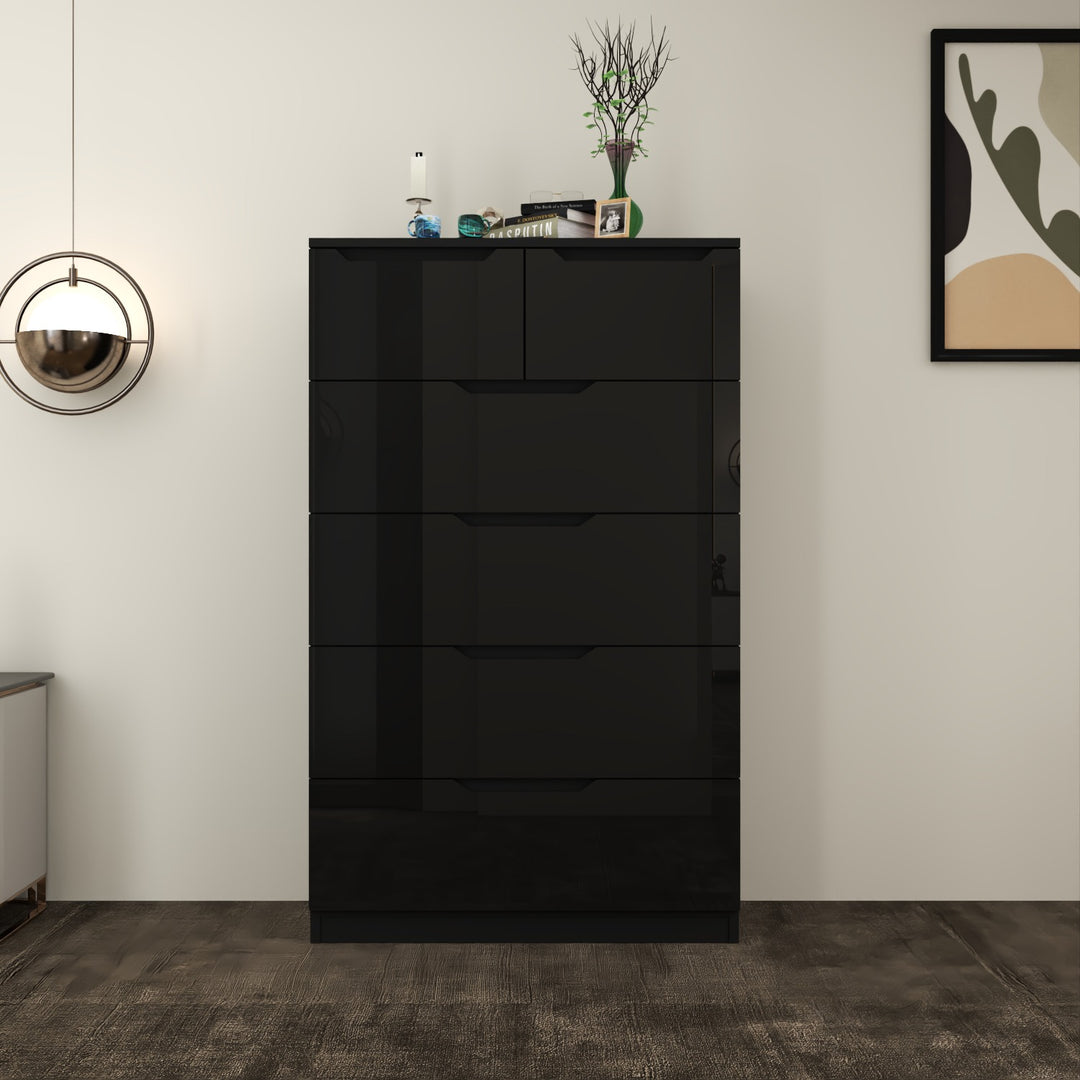 6 Drawers-High Gloss Chest of Drawers