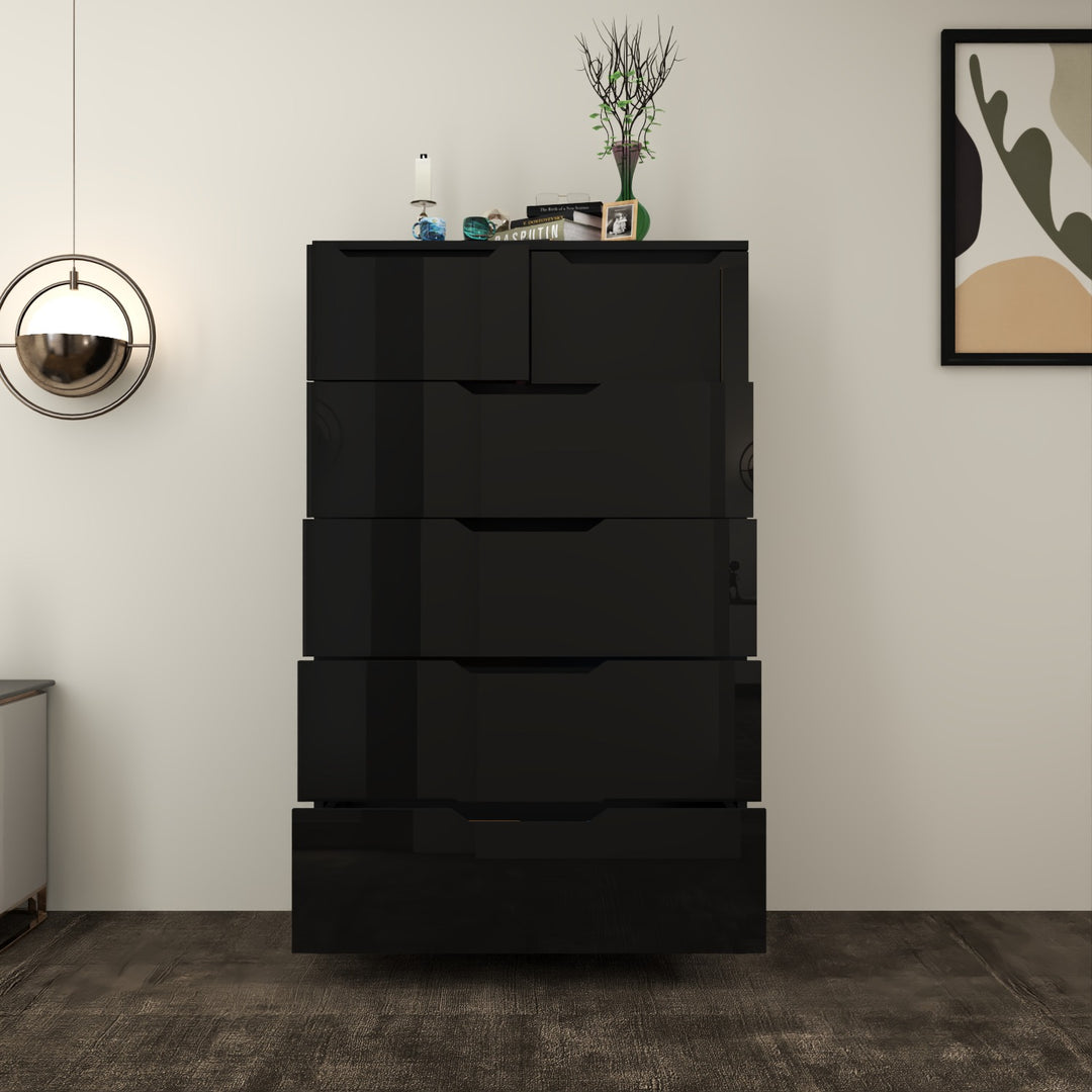 6 Drawers-High Gloss Chest of Drawers