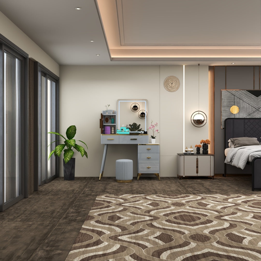 High Gloss Dressing Table with Mirror