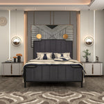 Load image into Gallery viewer, Metal Bed Frame with Vertical Pannels Design
