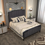 Load image into Gallery viewer, Metal Bed Frame with Vertical Pannels Design
