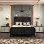 Load image into Gallery viewer, Metal Bed Frame with Vertical Pannels Design
