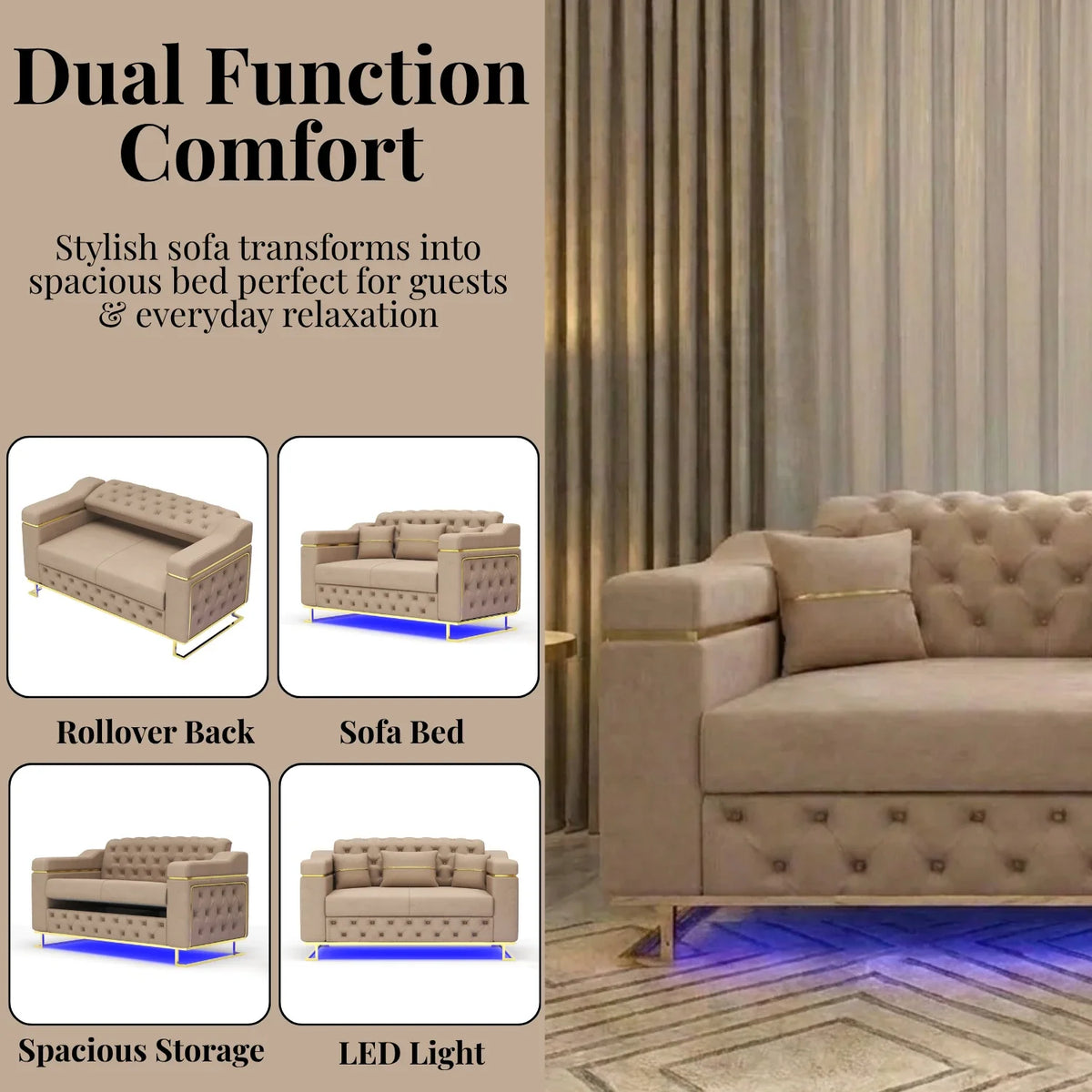 3+2 Seater Cream