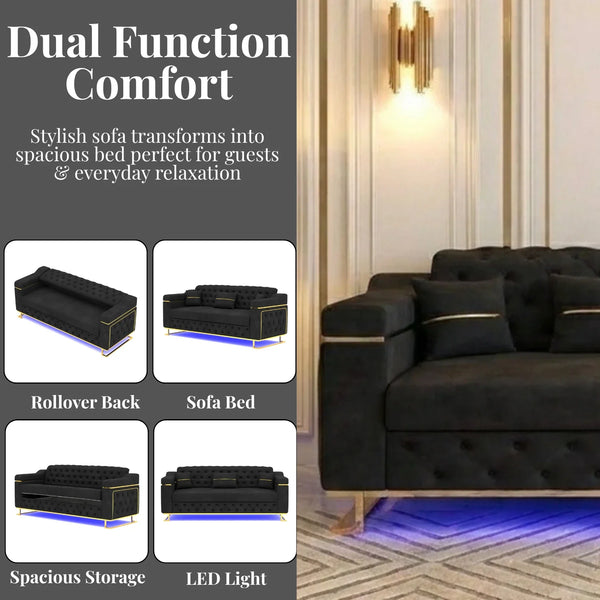 3+2 Seater Black