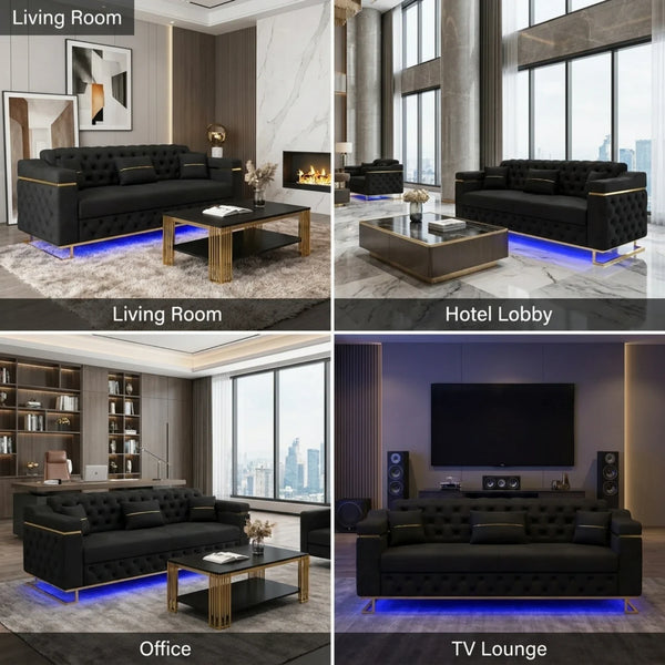 3 Seater Black