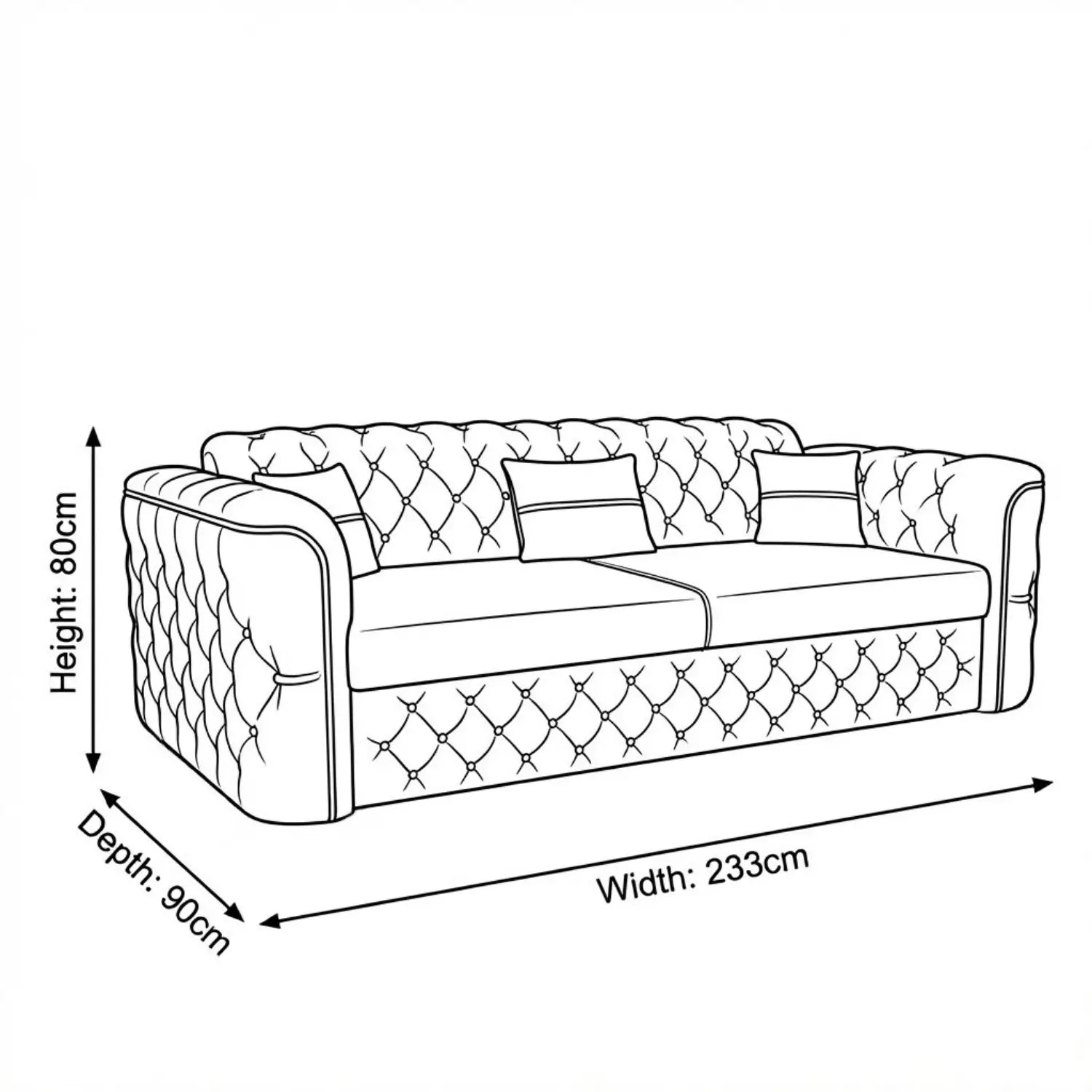 Brown 3 seater