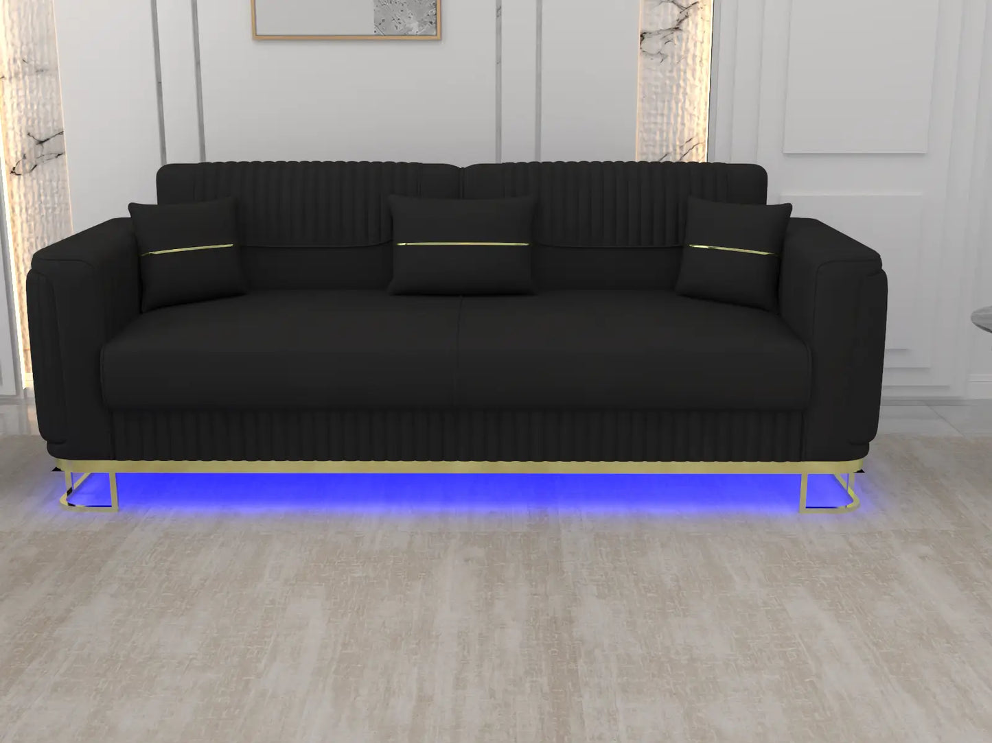 Black 3 Seater