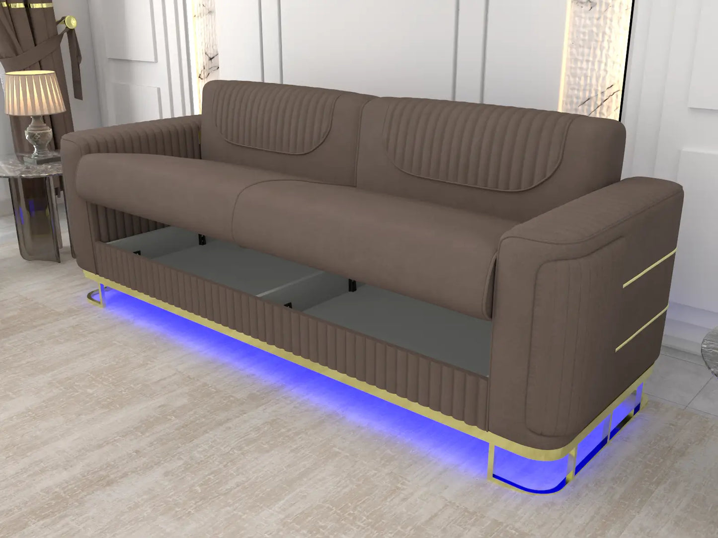 Brown 3 Seater