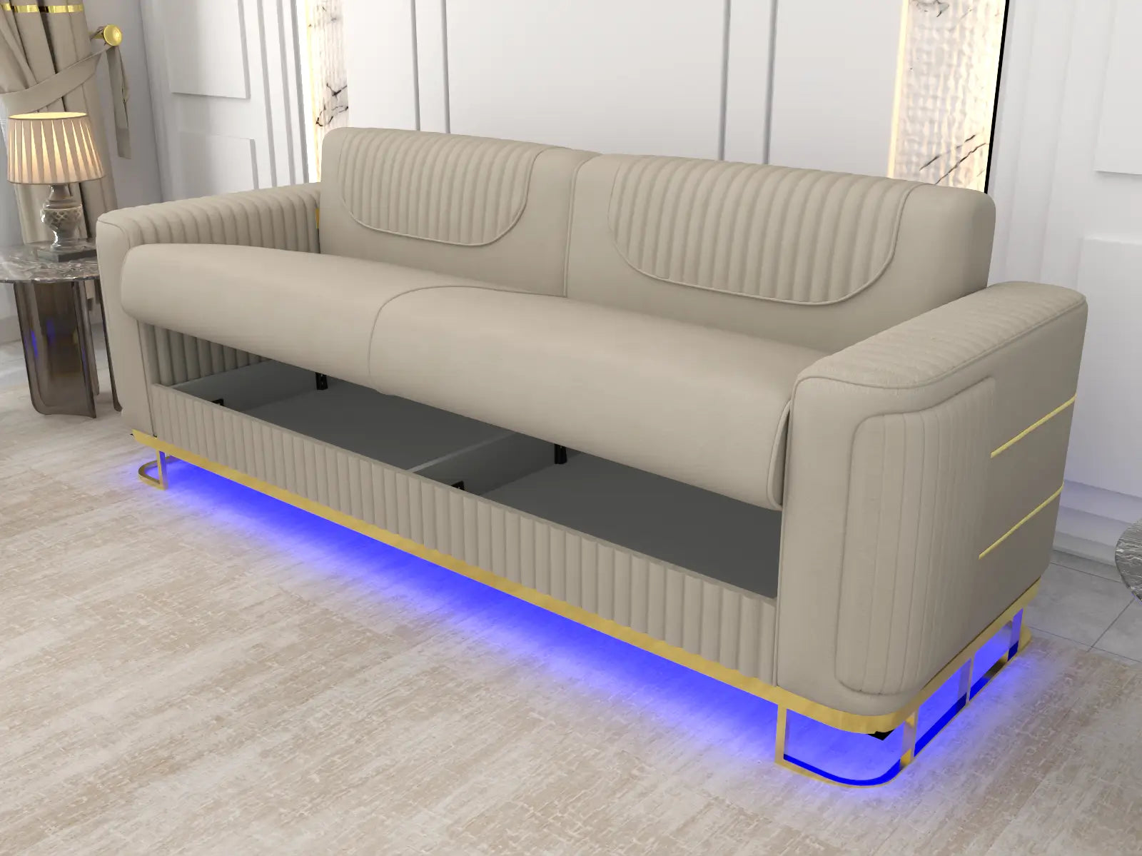 Cream 3 Seater