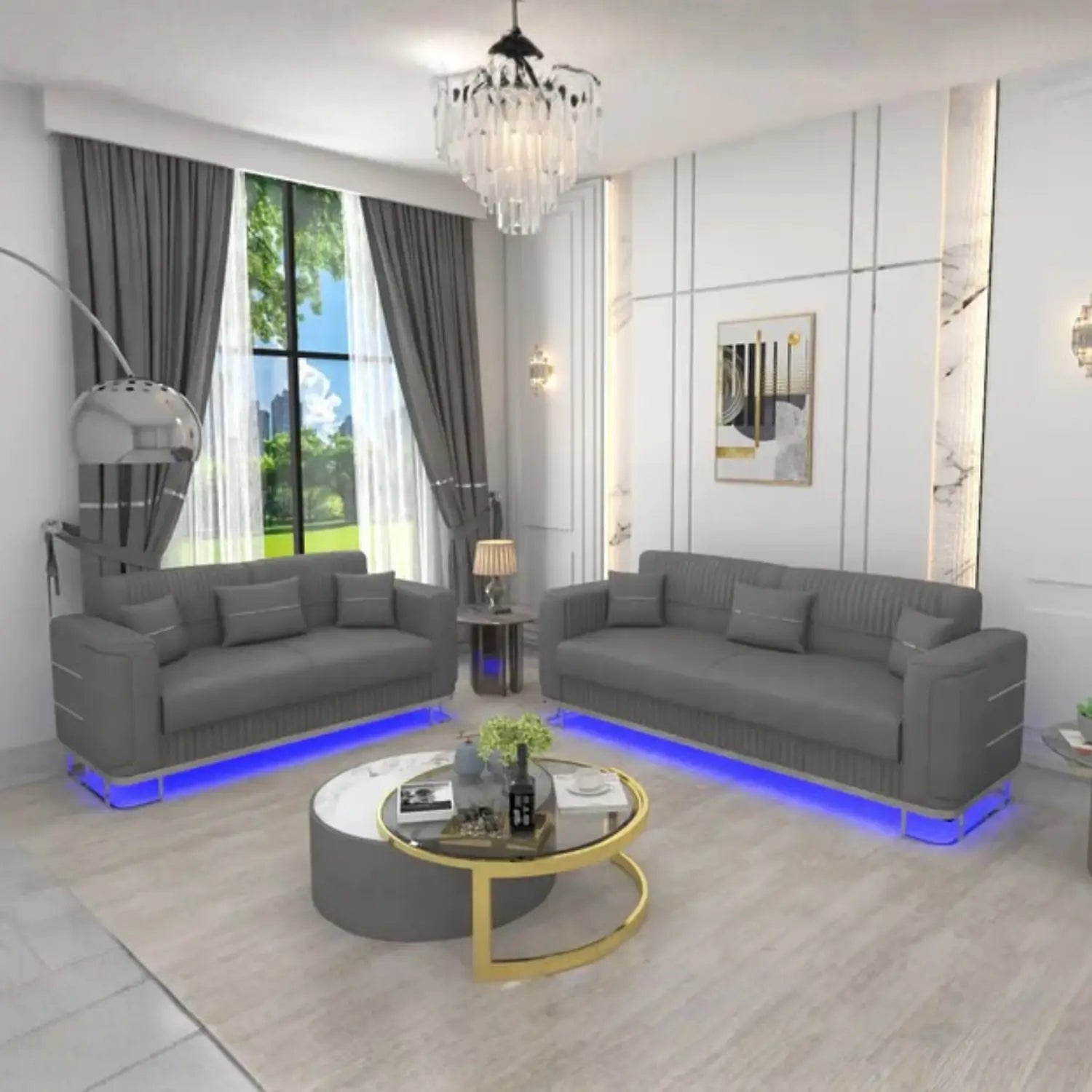 Gray 3+2 Seater