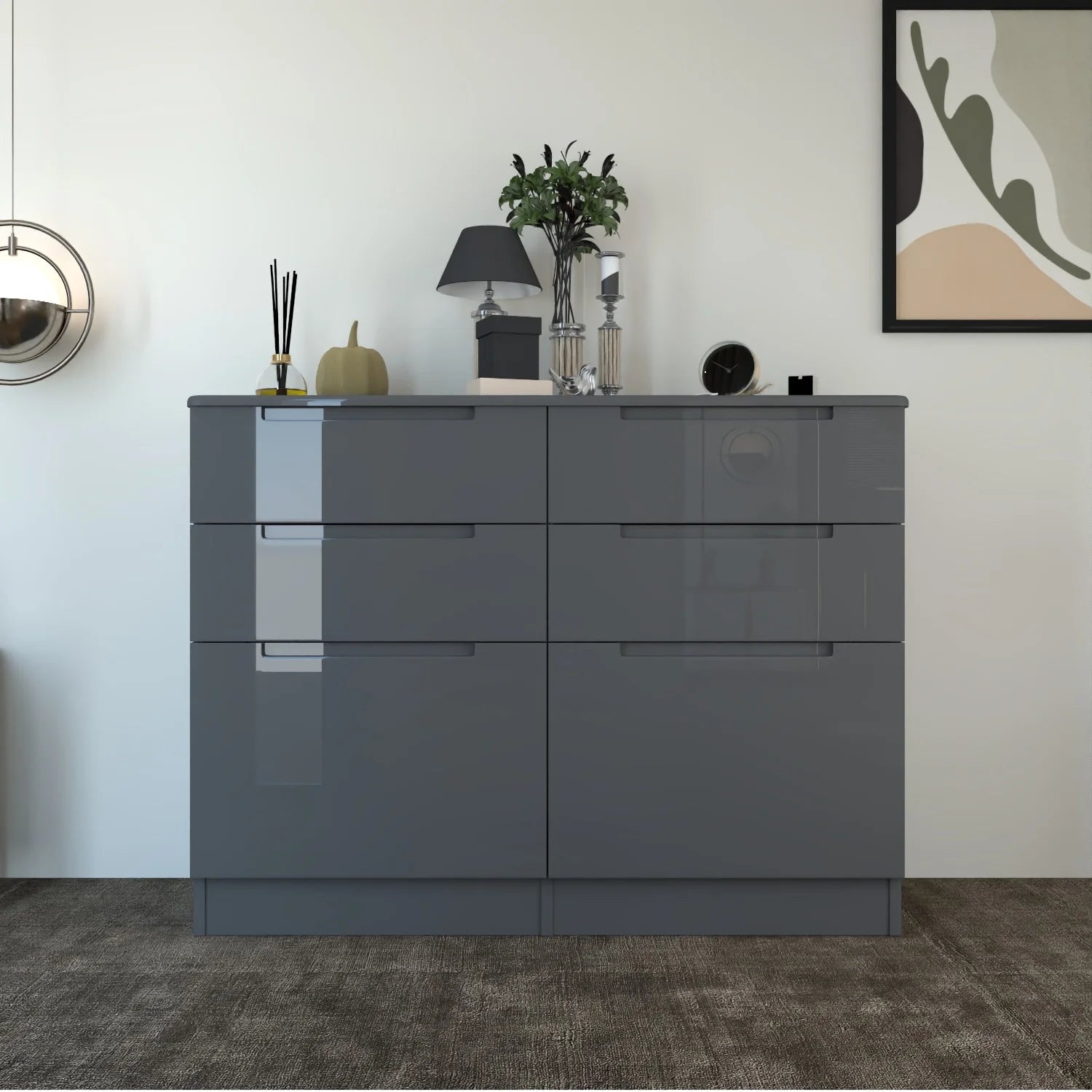 Nova 6 Drawers Chest DarkGray
