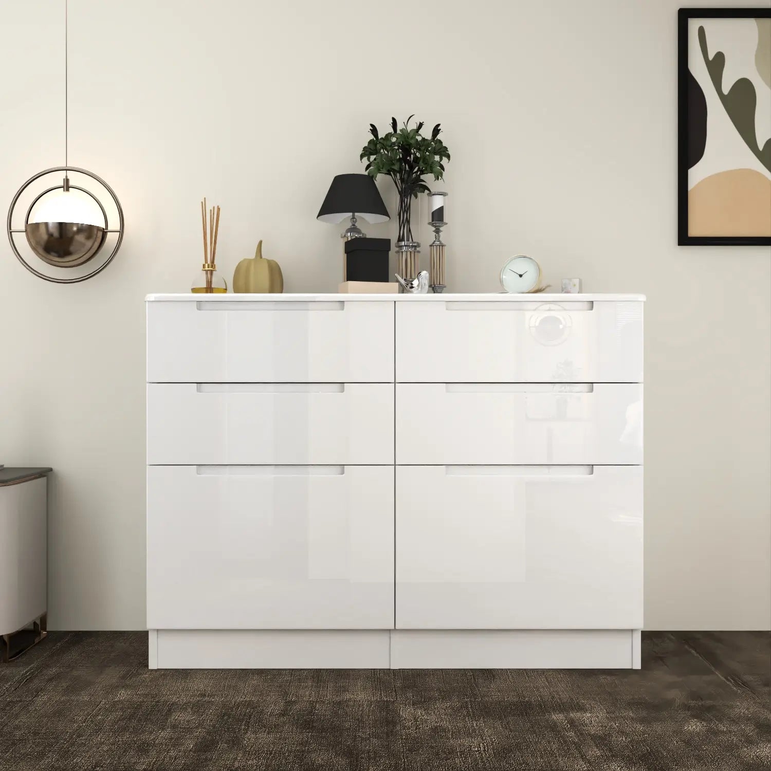 Nova 6 Drawers Chest in UK | Glossique Furniture