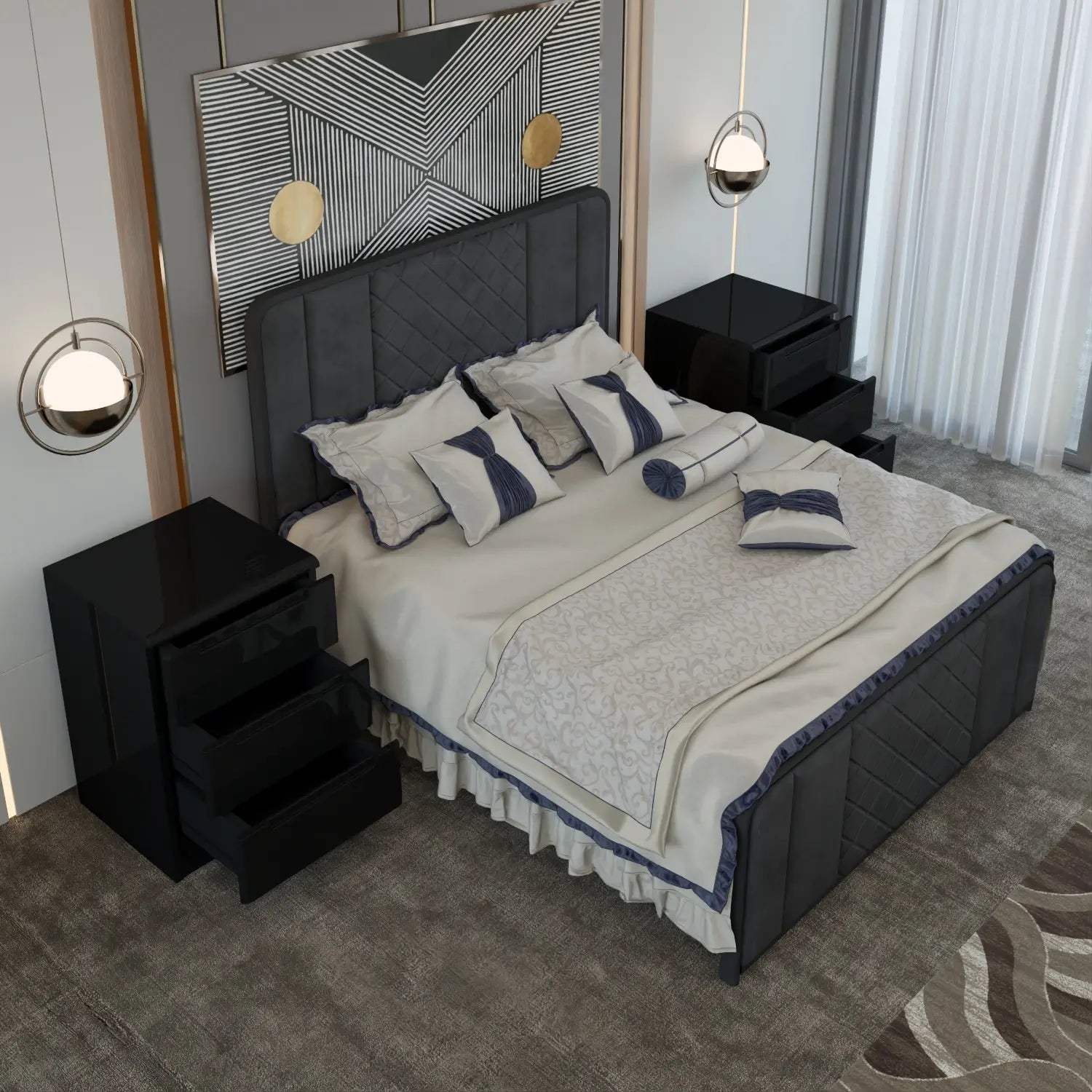 Opal Bedside Black