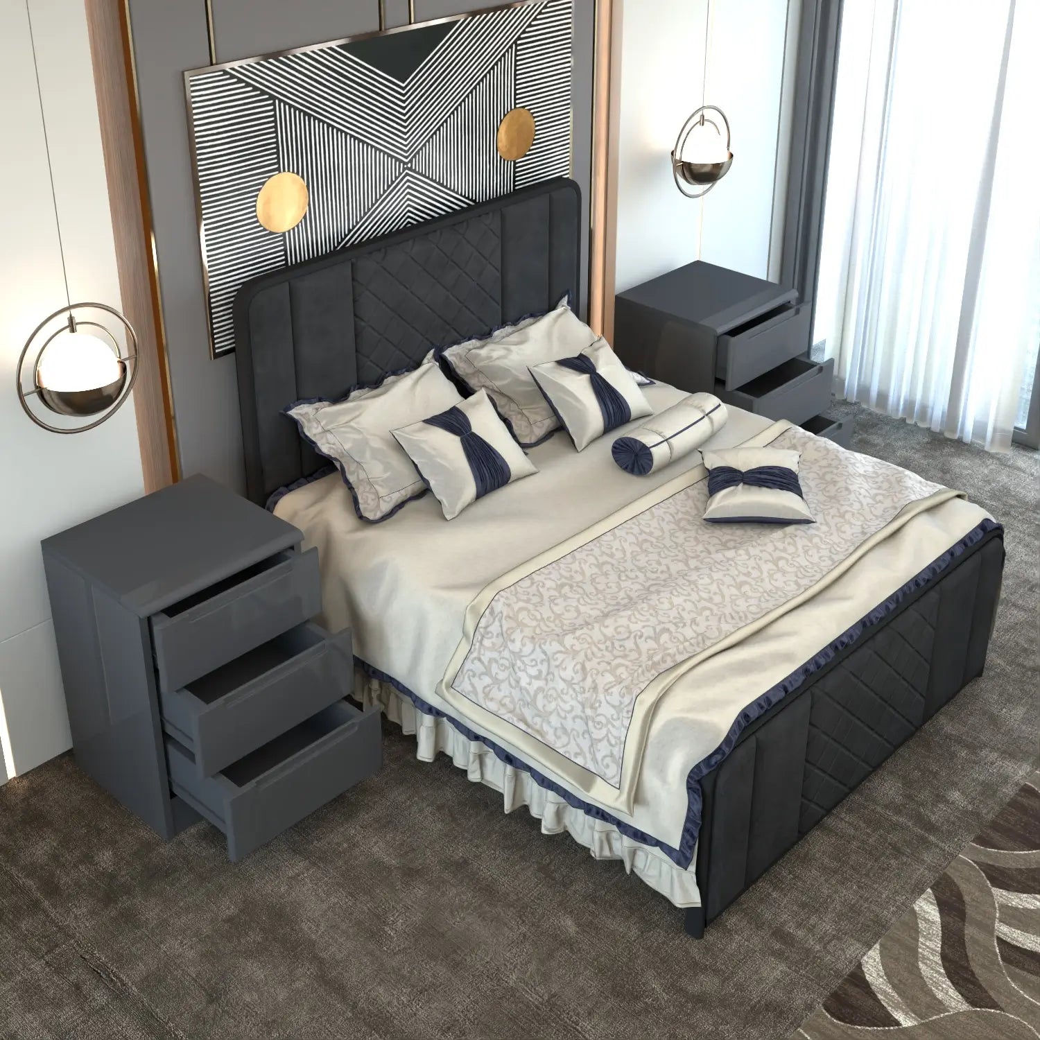 Opal Bedside DarkGray