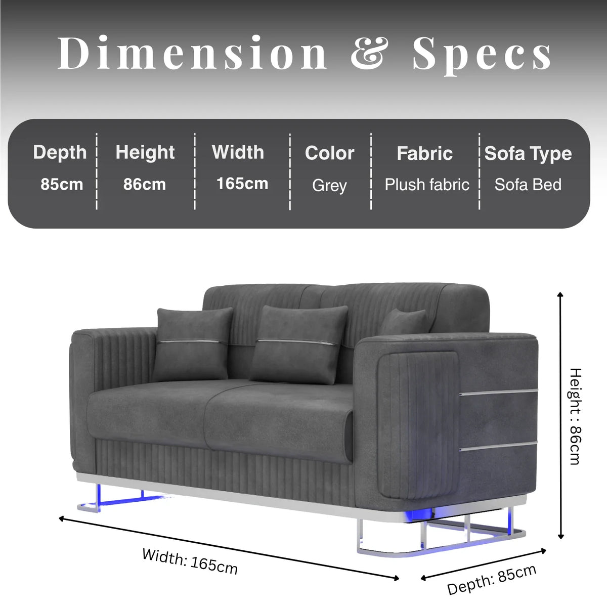 3+2 Seater Grey