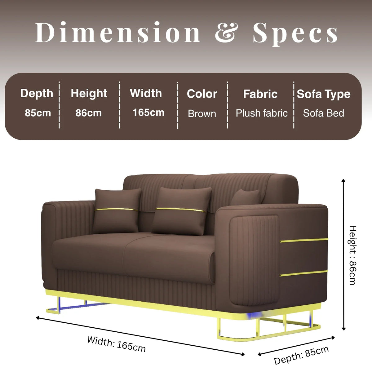 3+2 Seater Brown