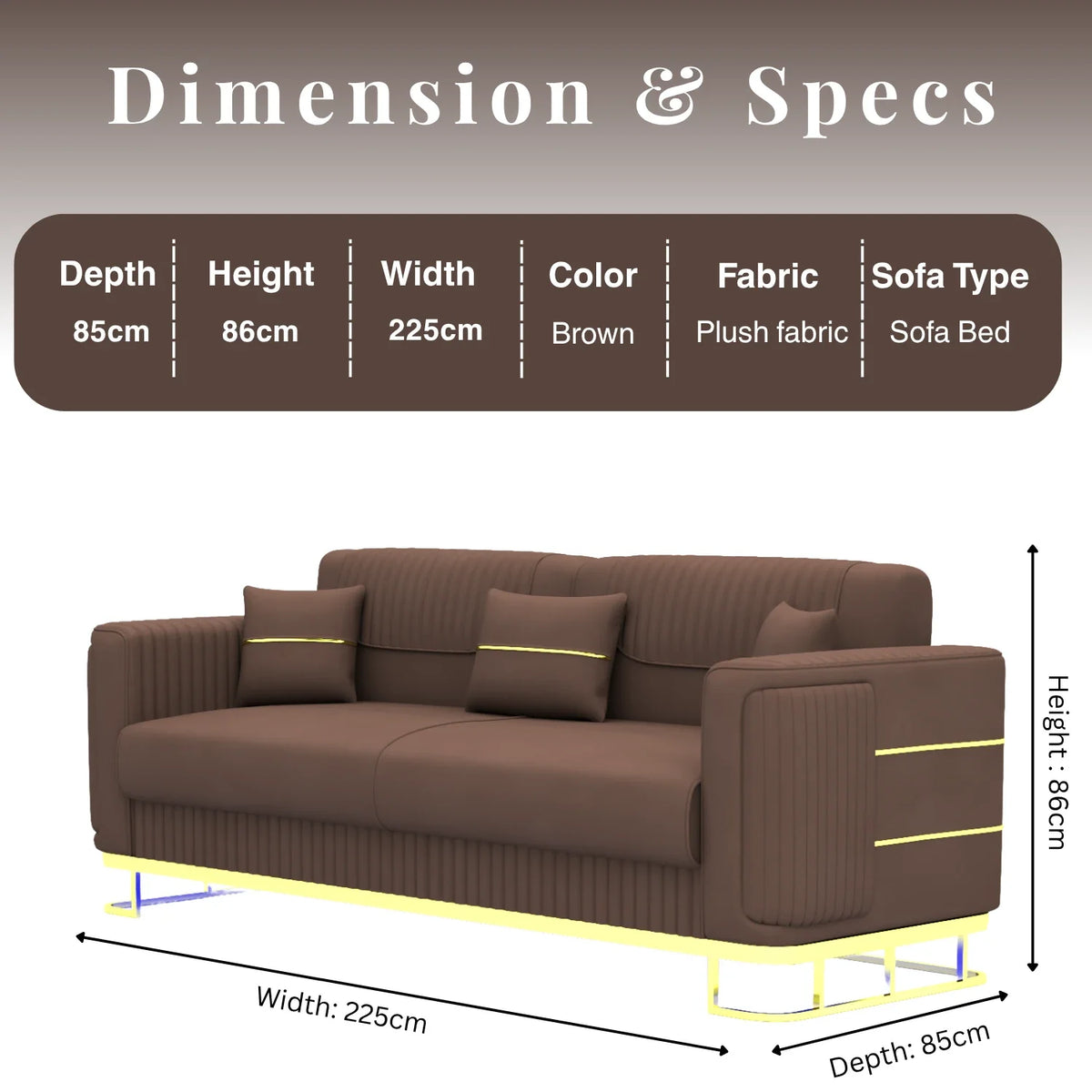 3+2 Seater Brown