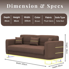 3 Seater Brown