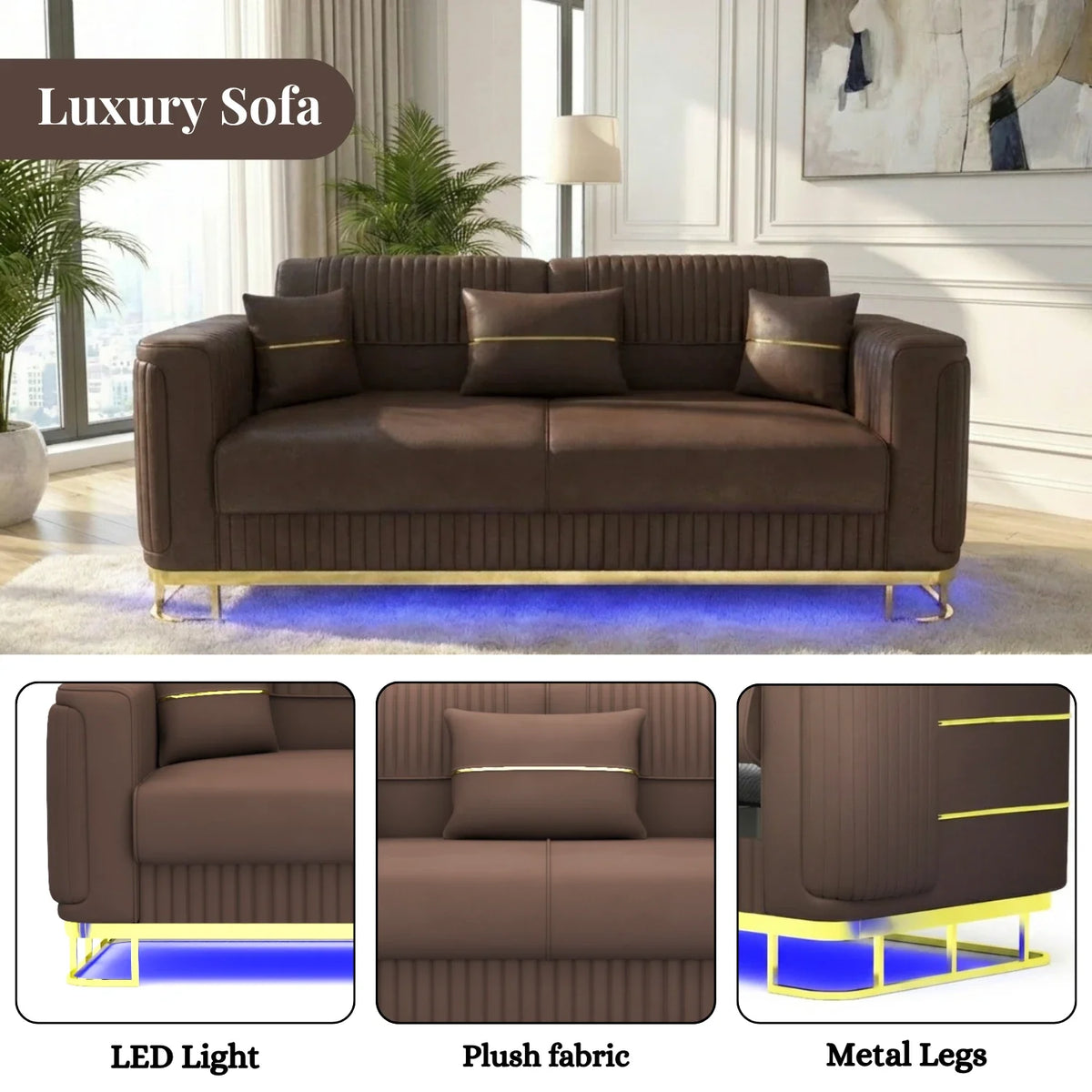 3+2 Seater Brown