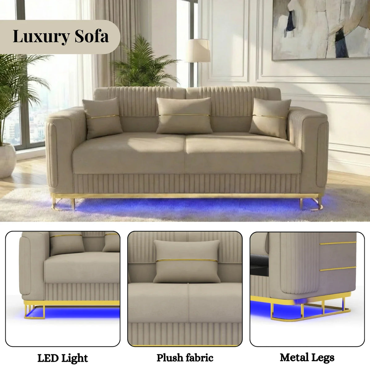 2 Seater Cream