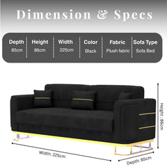 3+2 Seater Black