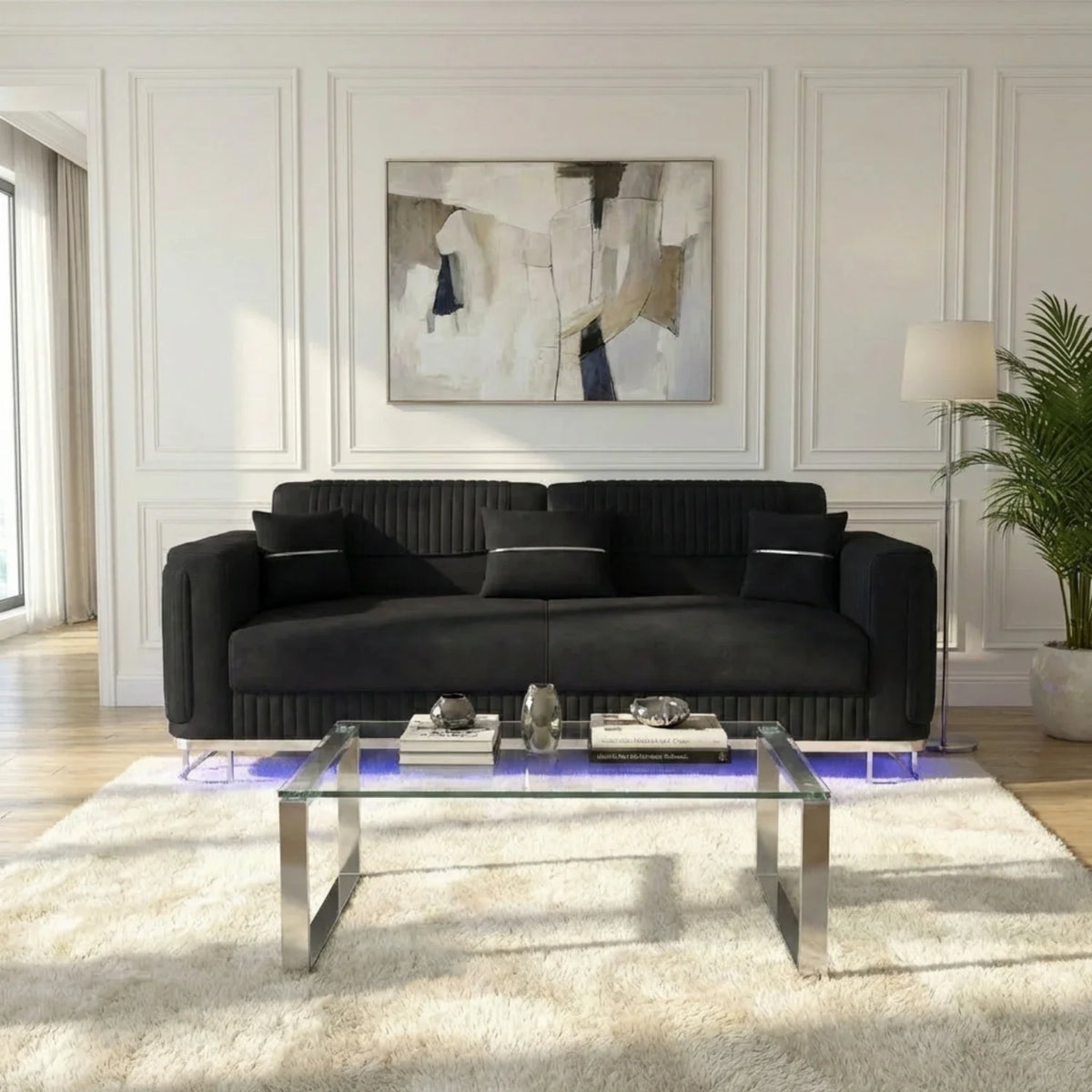 3 Seater Black