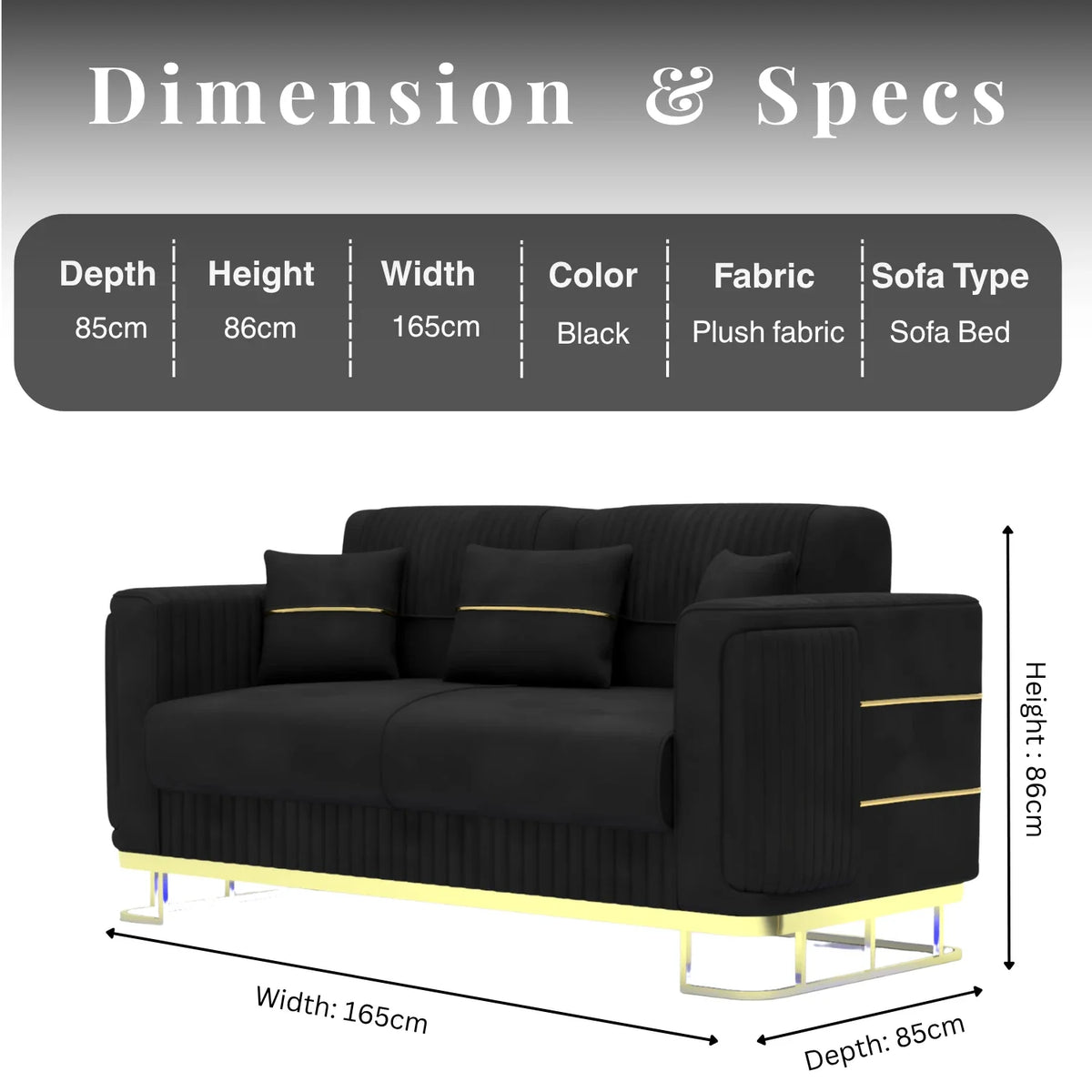 2 Seater Black