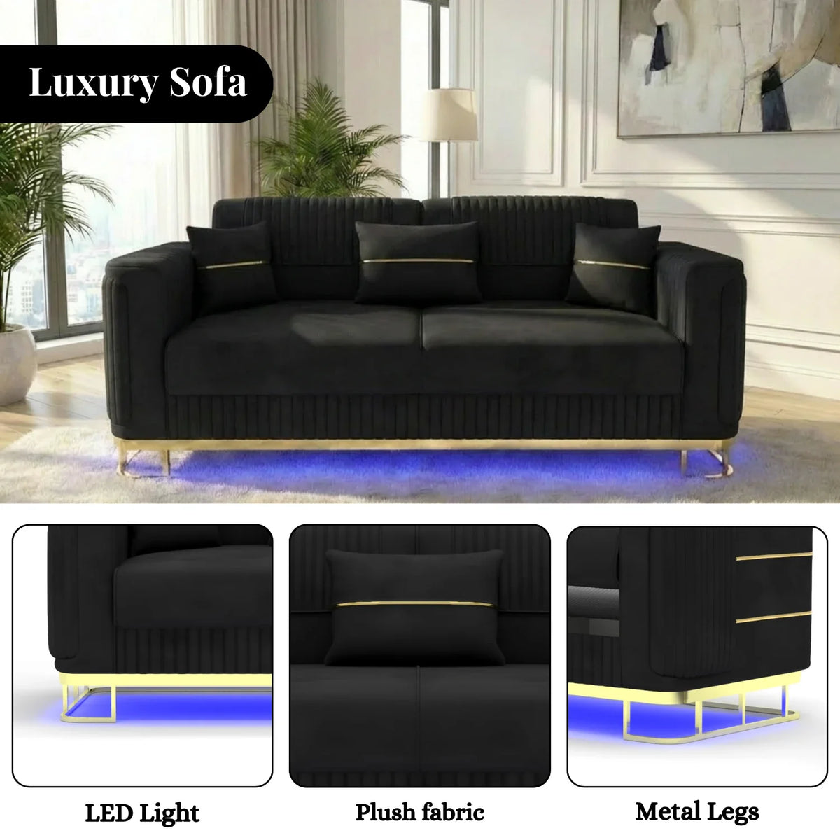 2 Seater Black