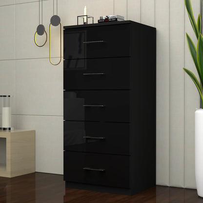 Riga 5 Drawers Chest | COLOR: Black | SIZE: 60cm , 80cm 