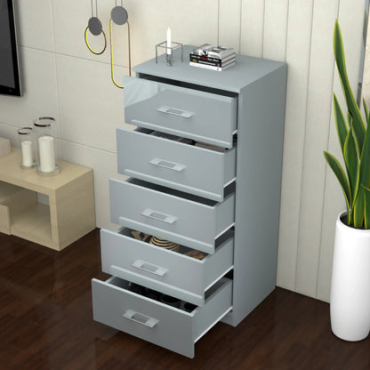 Riga 5 Drawers Chest | COLOR: Grey | SIZE: 60cm , 80cm 